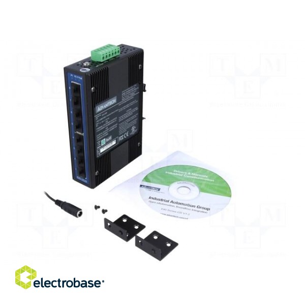 Industrial module: switch Ethernet | unmanaged | 12÷48VDC | RJ45 image 1