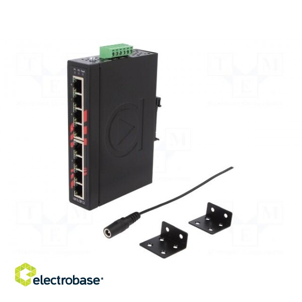 Industrial module: switch Ethernet | unmanaged | 12÷48VDC | RJ45 | 5W paveikslėlis 1
