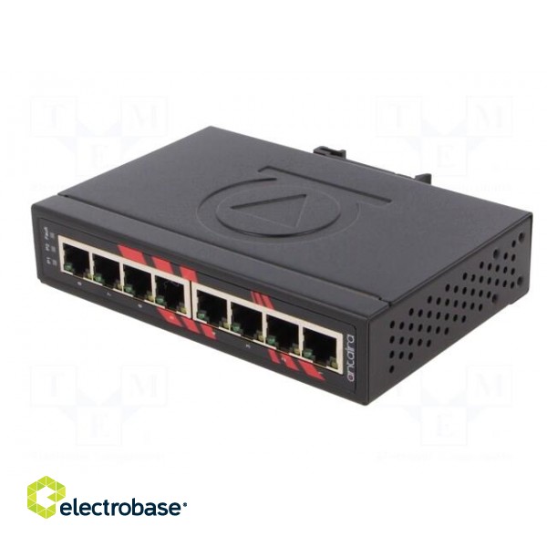 Industrial module: switch Ethernet | unmanaged | 12÷48VDC | RJ45 | 5W paveikslėlis 4