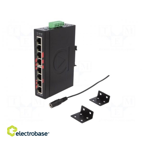 Industrial module: switch Ethernet | unmanaged | 12÷48VDC | RJ45 | 5W image 1
