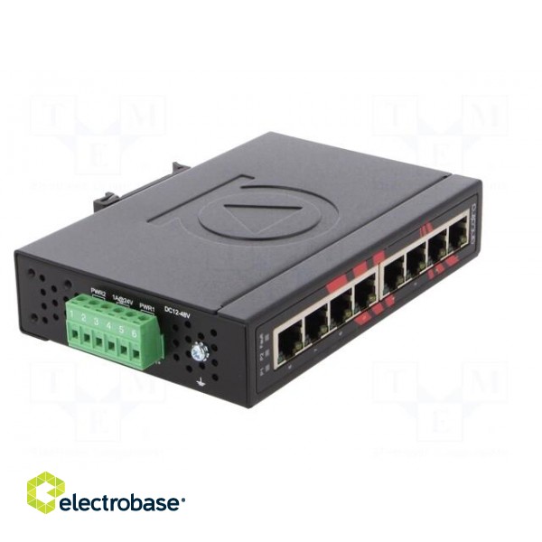 Switch Ethernet | unmanaged | Number of ports: 8 | 12÷48VDC | RJ45 | 5W image 8