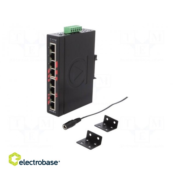 Industrial module: switch Ethernet | unmanaged | 12÷48VDC | RJ45 | 5W image 1