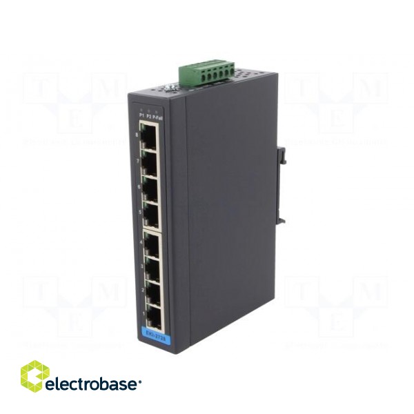 Switch Ethernet | unmanaged | Number of ports: 8 | 12÷48VDC | RJ45 фото 1