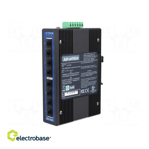 Industrial module: switch Ethernet | unmanaged | 12÷48VDC | RJ45 image 2