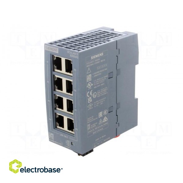 Switch Ethernet | unmanaged | Number of ports: 8 | 24VDC | RJ45 | IP20 image 1