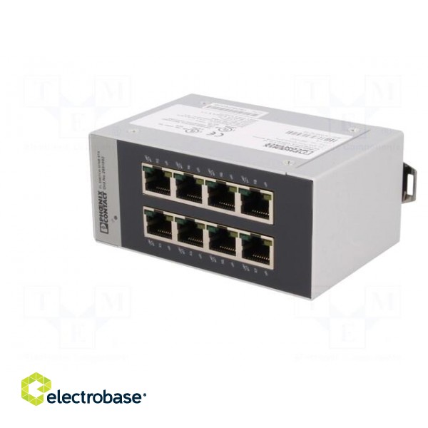 Industrial module: switch Ethernet | unmanaged | 9÷32VDC | RJ45 paveikslėlis 2