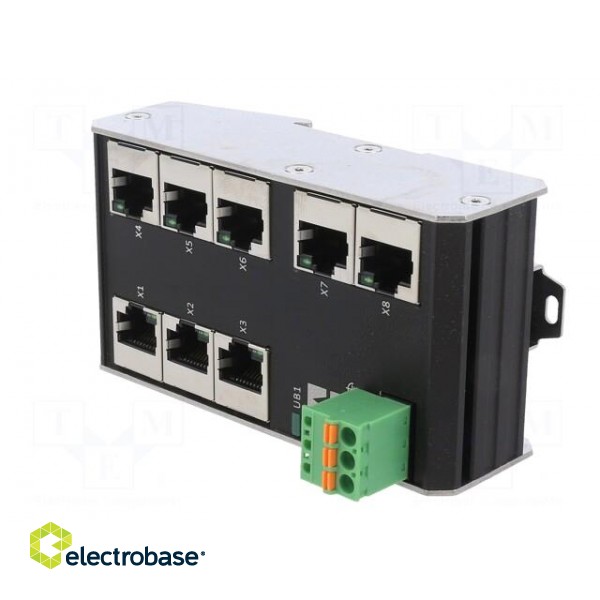Switch Ethernet | unmanaged | Number of ports: 8 | 9÷36VDC | RJ45 фото 2