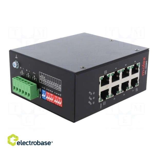 Switch Ethernet | unmanaged | Number of ports: 8 | 9÷57VDC | RJ45 фото 8