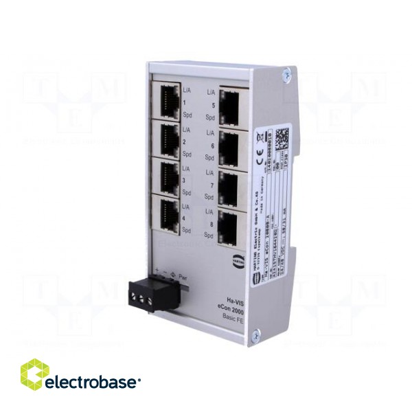Switch Ethernet | unmanaged | Number of ports: 8 | 9÷60VDC | RJ45 фото 2