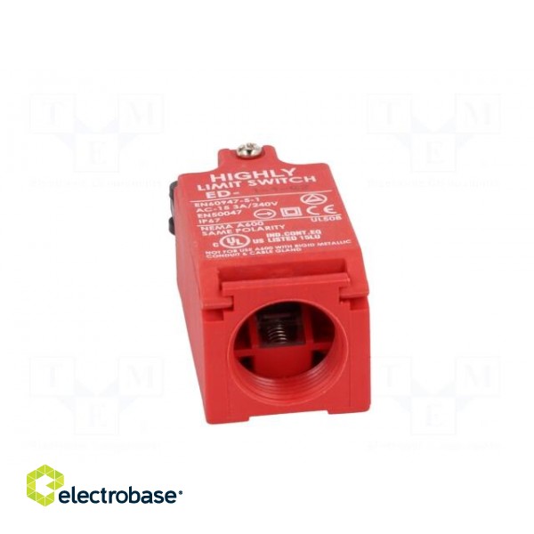 Limit switch | lever R 20mm, plastic roller Ø12mm | NO + NC | 5A фото 5