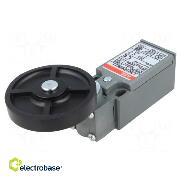 Limit switch | lever R 26,5mm, rubber roller Ø50mm | NO + NC | 10A image 1