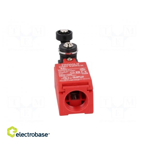 Limit switch | lever R 26mm, plastic roller Ø17,5mm | NO + NC | 5A фото 5