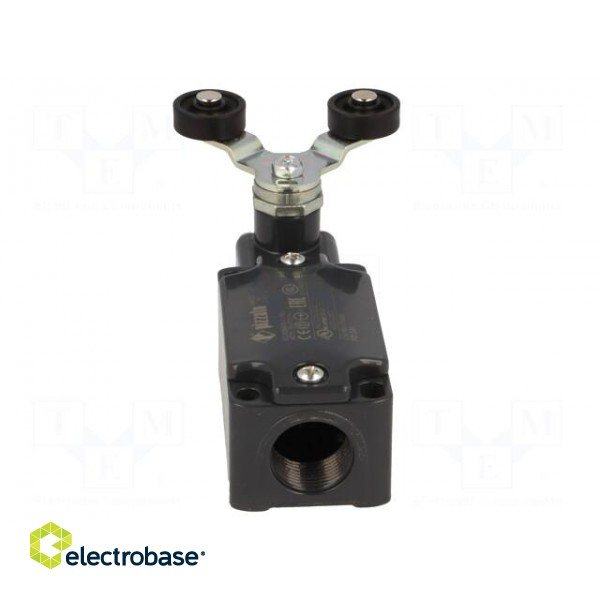 Limit switch | lever R 40mm, plastic roller Ø20mm, double | 10A фото 9