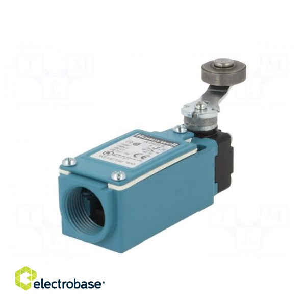 Limit switch | lever R 46,5mm, metal roller Ø19mm | NO + NC | 6A image 6