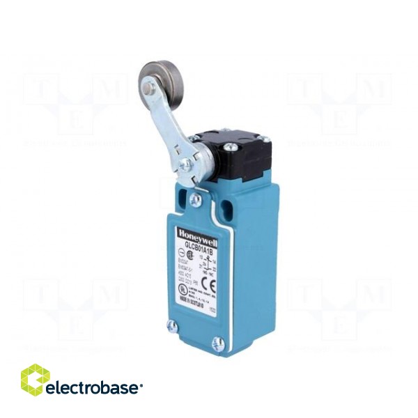 Limit switch | lever R 46,5mm, metal roller Ø19mm | NO + NC | 6A фото 1