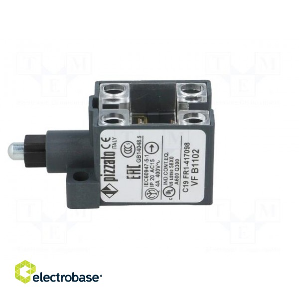 Limit switch | metal plunger | NC x2 | 10A | max.400VAC | max.250VDC фото 3