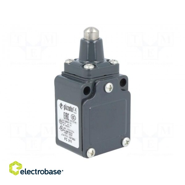 Limit switch | pin plunger Ø10mm | NO + NC | 6A | 400VAC | PG11 | IP67 image 1