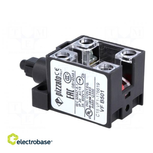 Limit switch | plastic plunger | 10A | max.400VAC | max.250VDC | IP20 paveikslėlis 4