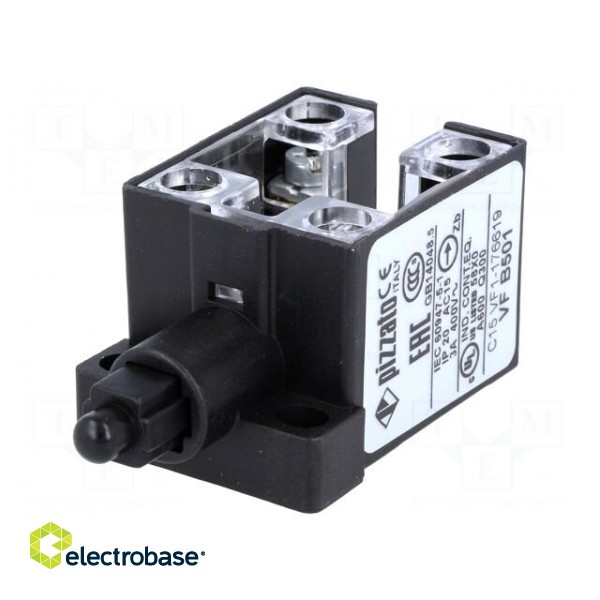 Limit switch | plastic plunger | 10A | max.400VAC | max.250VDC | IP20 image 1