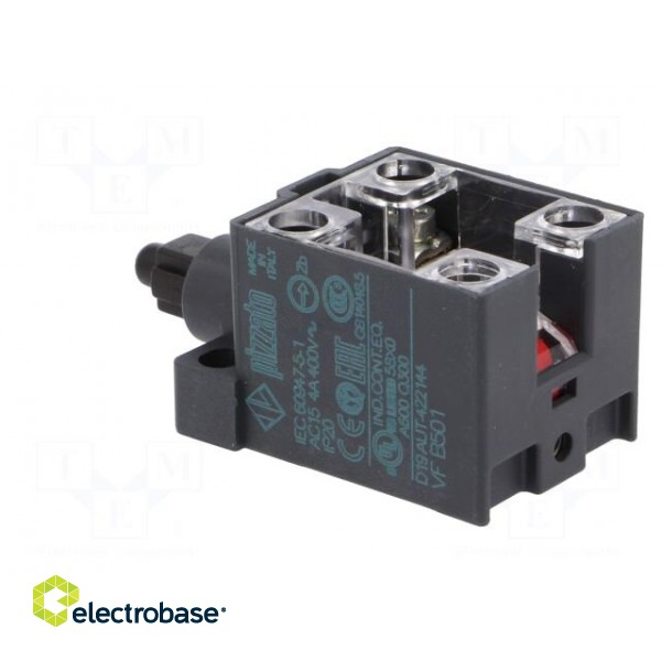 Limit switch | plastic plunger | NO + NC | 10A | max.400VAC | IP20 paveikslėlis 4
