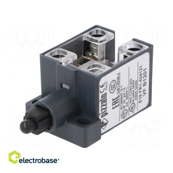 Limit switch | plastic plunger | NO x2 | 10A | max.400VAC | max.250VDC paveikslėlis 1