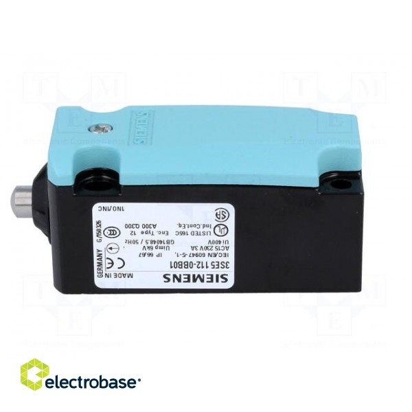 Limit switch | plunger | NO + NC | 10A | max.400VAC | max.250VDC | IP66 image 3