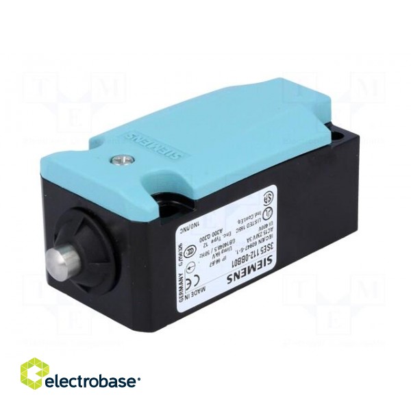 Limit switch | plunger | NO + NC | 10A | max.400VAC | max.250VDC | IP66 image 2