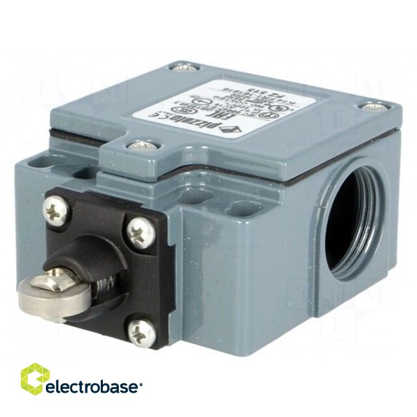 Limit switch | steel roller Ø12mm | NO + NC | 10A | max.500VAC | IP67 image 1