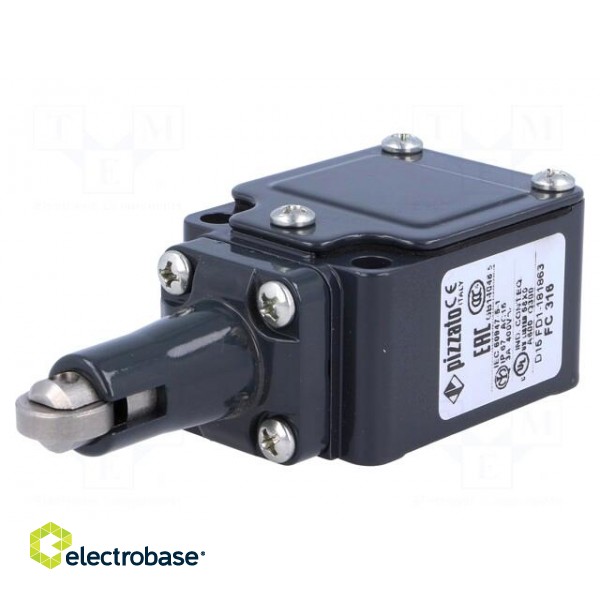 Limit switch | steel roller Ø13mm | NO + NC | 6A | 400VAC | PG11 | IP67 image 1