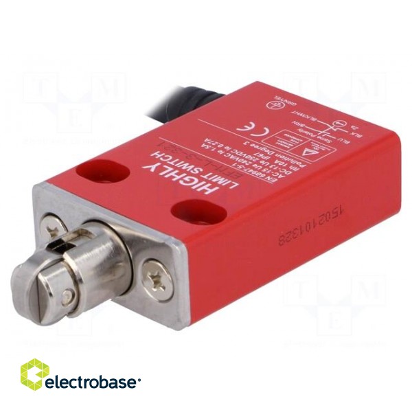 Limit switch | transversal metal roller Ø12mm | NO + NC | 5A | IP67