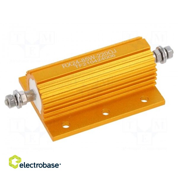 Resistor: wire-wound | with heatsink | 220Ω | 85W | ±5% | 50ppm/°C