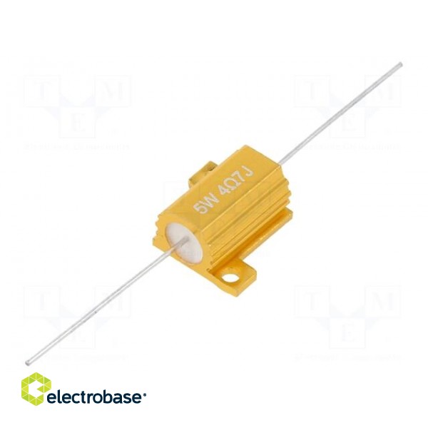 Resistor: wire-wound | with heatsink | 4.7Ω | 5W | ±5% | 50ppm/°C | axial