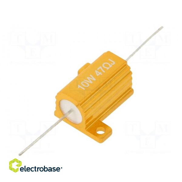 Resistor: wire-wound | with heatsink | 47Ω | 10W | ±5% | 50ppm/°C