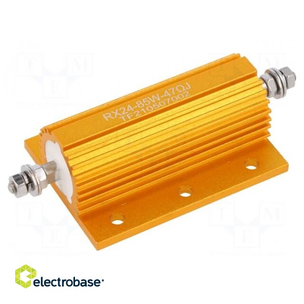 Resistor: wire-wound | with heatsink | 47Ω | 85W | ±5% | 50ppm/°C