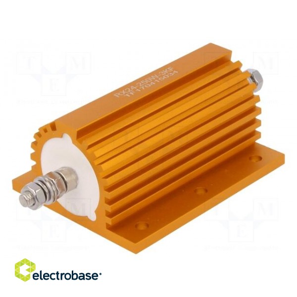 Resistor: wire-wound | with heatsink | screw | 3kΩ | 250W | ±1% image 1