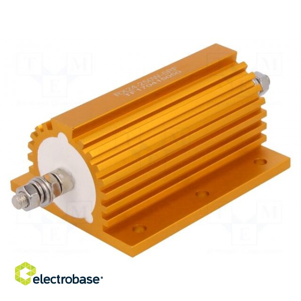 Resistor: wire-wound | with heatsink | screw | 5Ω | 250W | ±1% | 50ppm/°C image 1