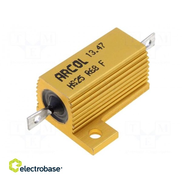 Resistor: wire-wound | with heatsink | screw | 680mΩ | 25W | ±1%