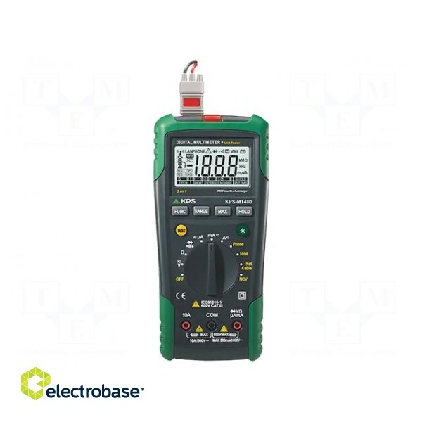 Digital multimeter | LCD | (2000) | VDC: 200mV,2V,20V,200V,1kV