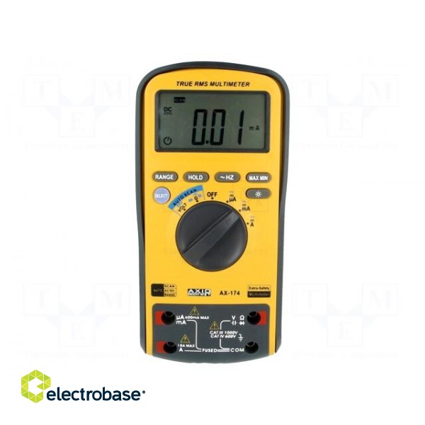 Digital multimeter | LCD (6000),with a backlit | 3x/s | True RMS paveikslėlis 1