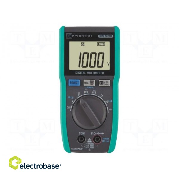 Digital multimeter | LCD | (6000) | VDC: 600mV,6V,60V,600V,1kV