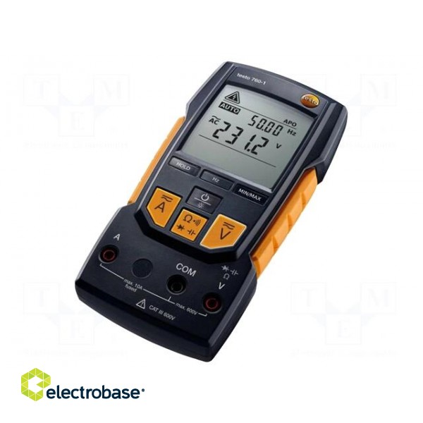 Digital multimeter | VDC: 0,1m÷600V | VAC: 0,1m÷600V | I DC: 1m÷10A