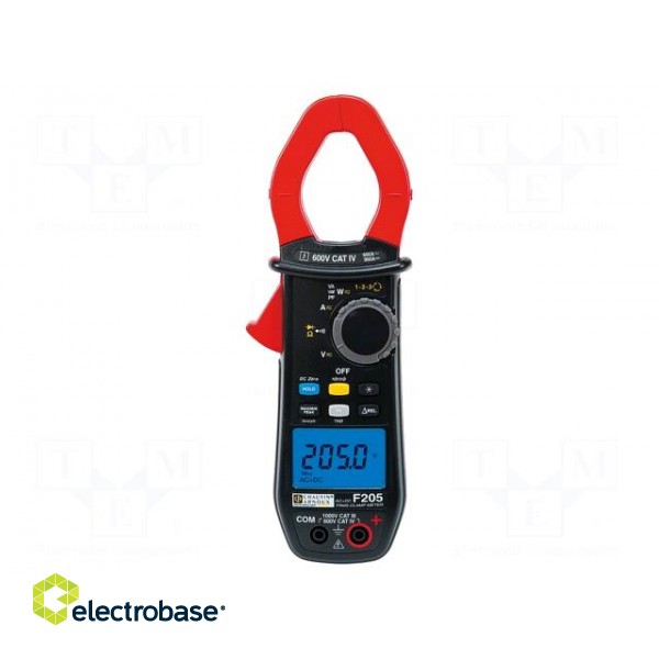 AC/DC digital clamp meter | Øcable: 34mm | I DC: 0,15÷900A | 340g