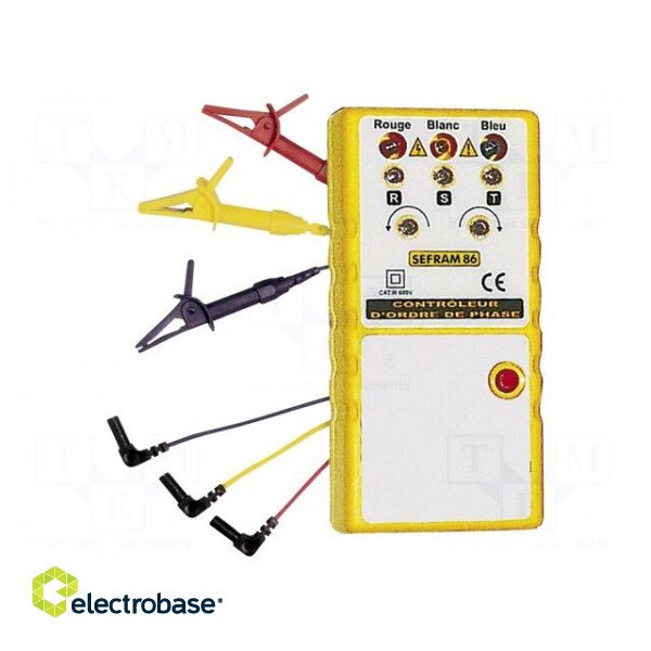 Tester: phase sequence | Freq: 50÷60Hz | Equipment: case