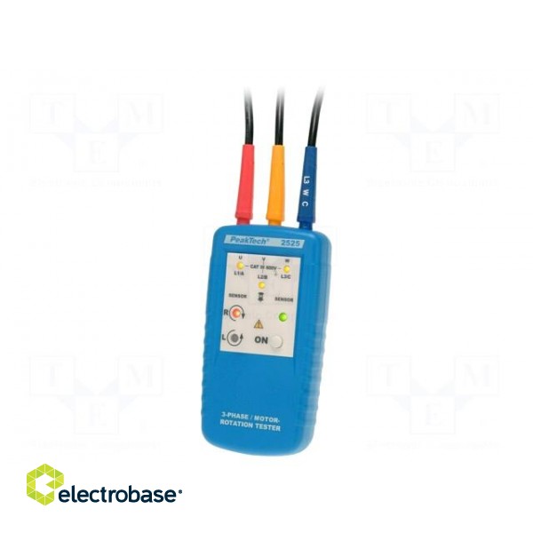 Tester: phase sequence | LED | 120÷400VAC | Freq: 45÷70Hz