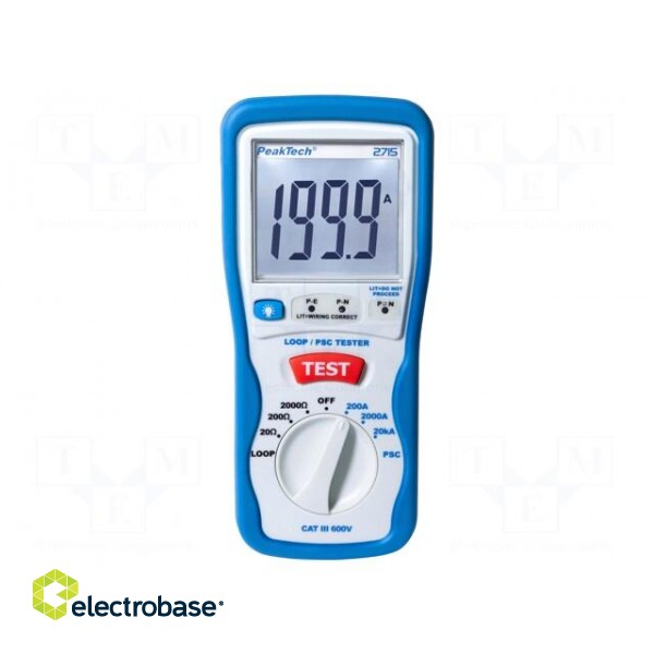 Meter: short circuit loop impedance | LCD | 3,5 digit | VAC: 50÷250V