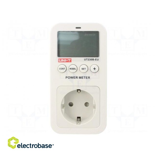 Electric energy meter | VAC: 100÷260V | 130x65x37mm | 3680W | Plug: EU image 1