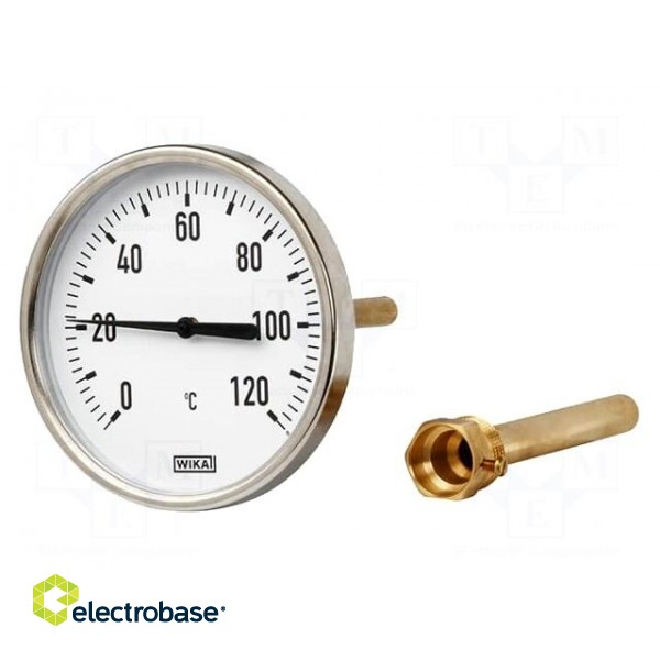 Meter: temperature | analogue,bimetal | 0÷160°C | Probe l: 40mm | A50 image 2