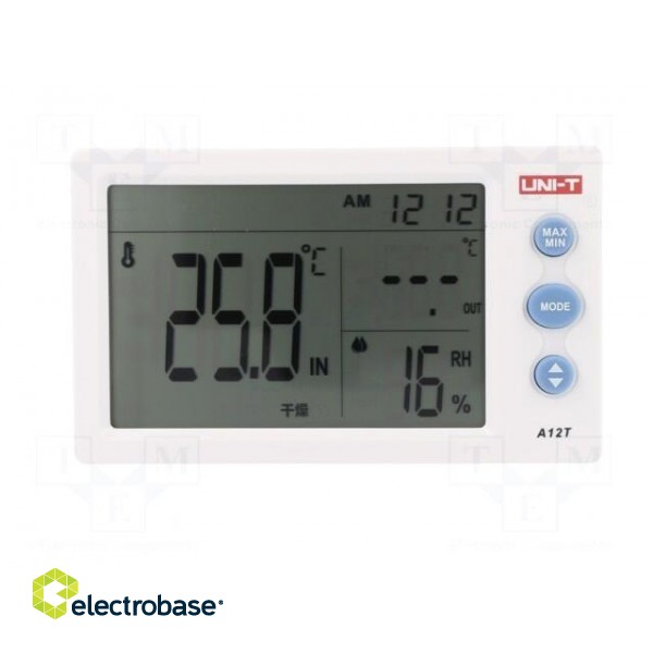 Meter: weather station | LCD | -10÷50°C | Accur: ±1°C | 0÷99%RH | 1%RH фото 9