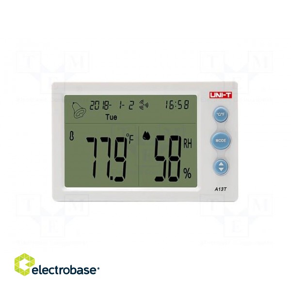 Thermo-hygrometer | LCD 4,5" | -10÷50°C | 20÷95%RH | Accur: ±1°C image 1