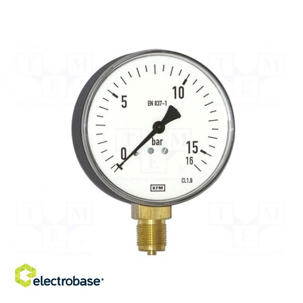 Manometer | -1÷0bar | Class: 1.6 | 100mm | Temp: -40÷60°C | IP54 | 111.20